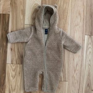 Baby GAP Bear Sherpa Zip One Piece, 3-6 months